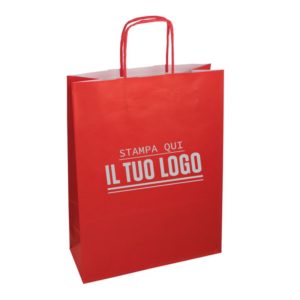 Sacchetti Manico Cordino con Taglio Vivo Rainbow Rosso
