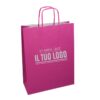 Sacchetti cordino Fuxia personalizzati con stampa Flexo del logo