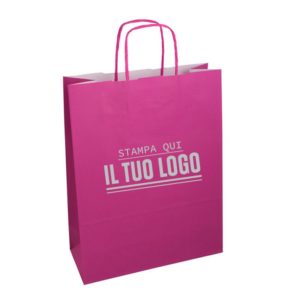 Sacchetti Manico Cordino con Taglio Vivo Rainbow Fuxia