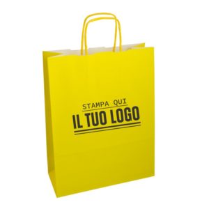 Sacchetti Manico Cordino con Taglio Vivo Rainbow Giallo