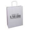 Sacchetti cordino bianchi personalizzati con stampa Flexo del logo