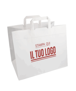 Sacchetti Manico Piattina con Taglio Vivo Take Away Bianco