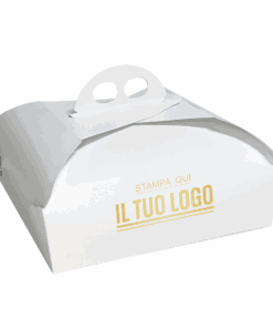 Scatola Porta Torta Classica con Maniglia Bianco