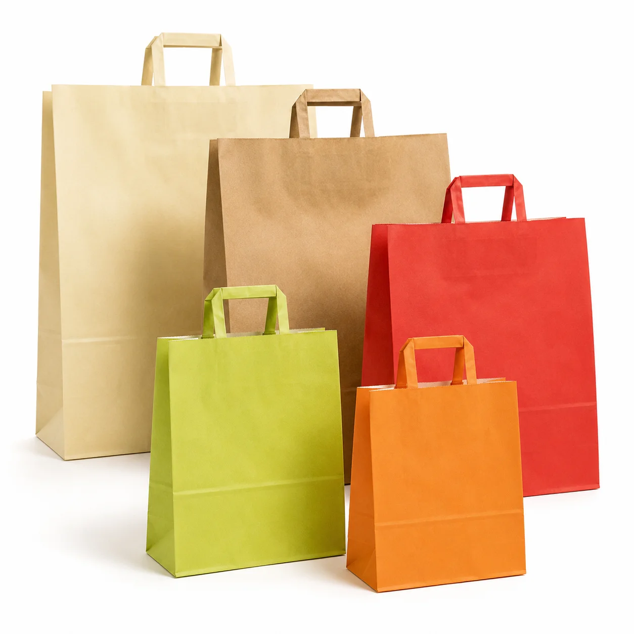 Shopper personalizzati con manico piattina per boutique e retail - Pubblishoppers